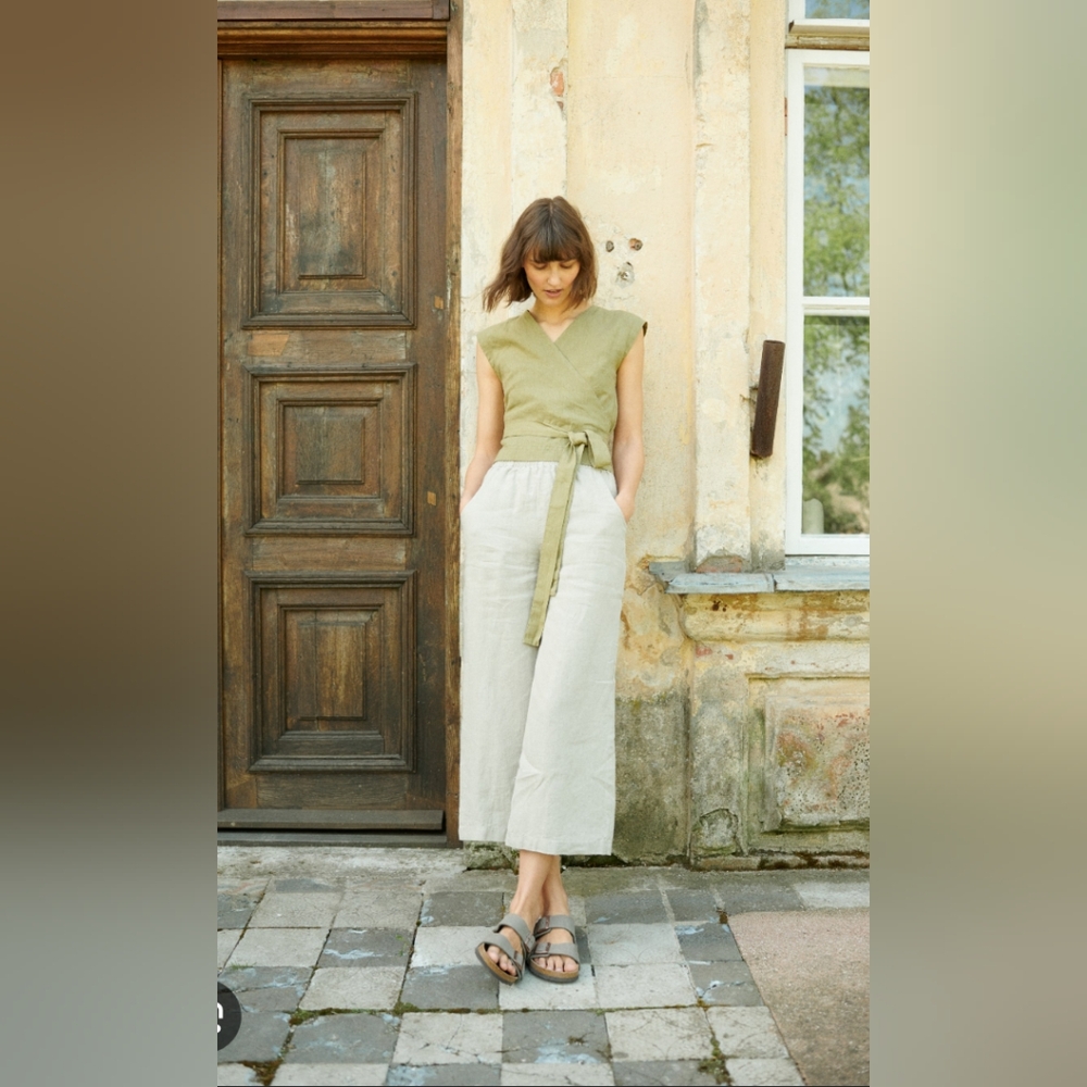 Linenfox Natural Grey Ocean Pants